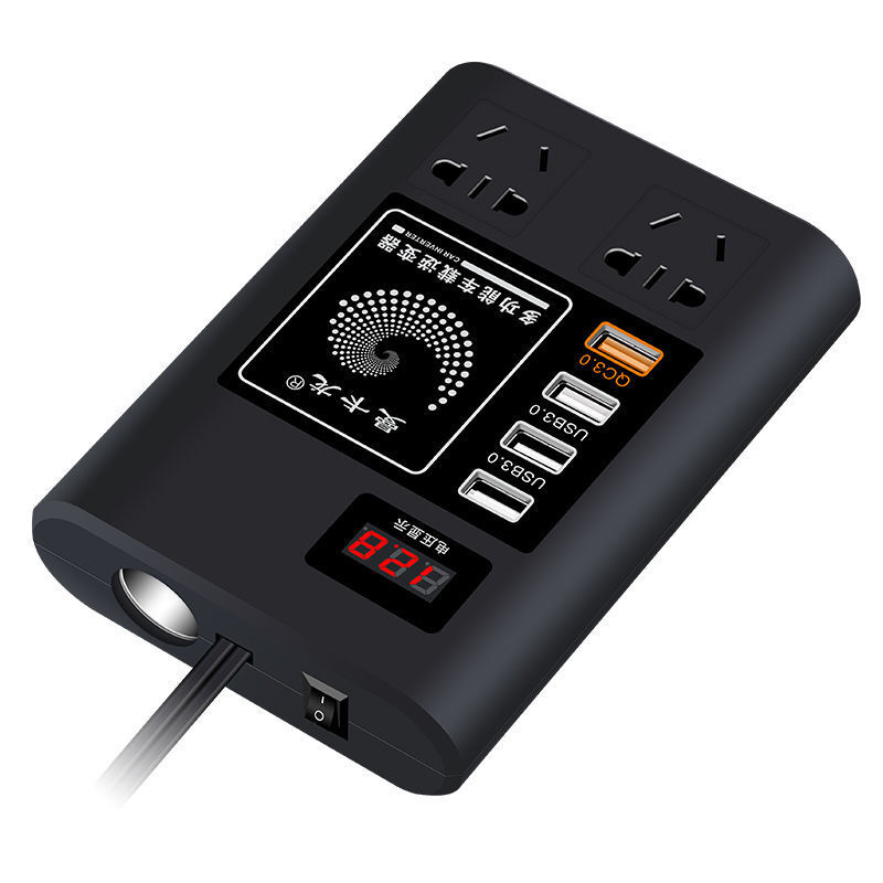 公牛(BULL)旗艦版車(chē)載電源插座 12V/24V通用轉(zhuǎn)220V，數(shù)顯閃充新體驗(yàn)